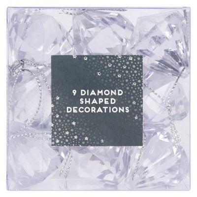 Christmas Diamond Decorations - 9 Pack