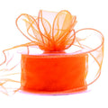 Orange Wired Chiffon Ribbon 50mm