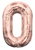 34"  Number Balloon - 0 - Rose Gold
