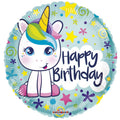 18" Birthday Cute Unicorn Balloon