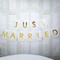 Large Just Married Marble Bunting