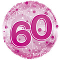 Age 60 Clearview Balloon - Pink (24 inch)
