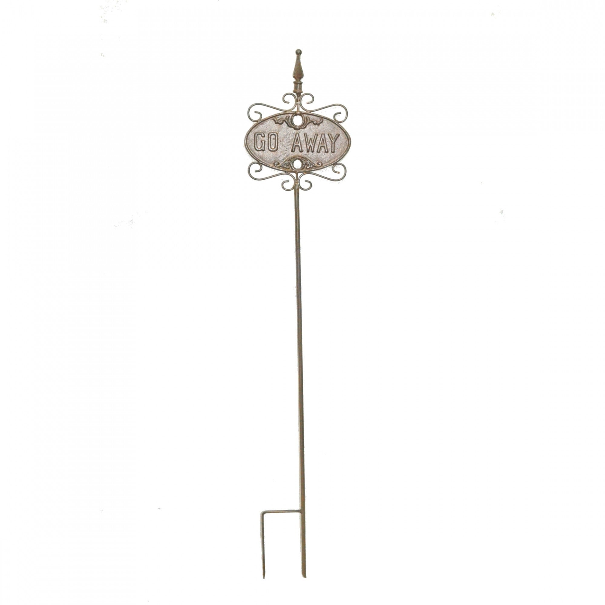 Go Away Sign Metal Garden Stake