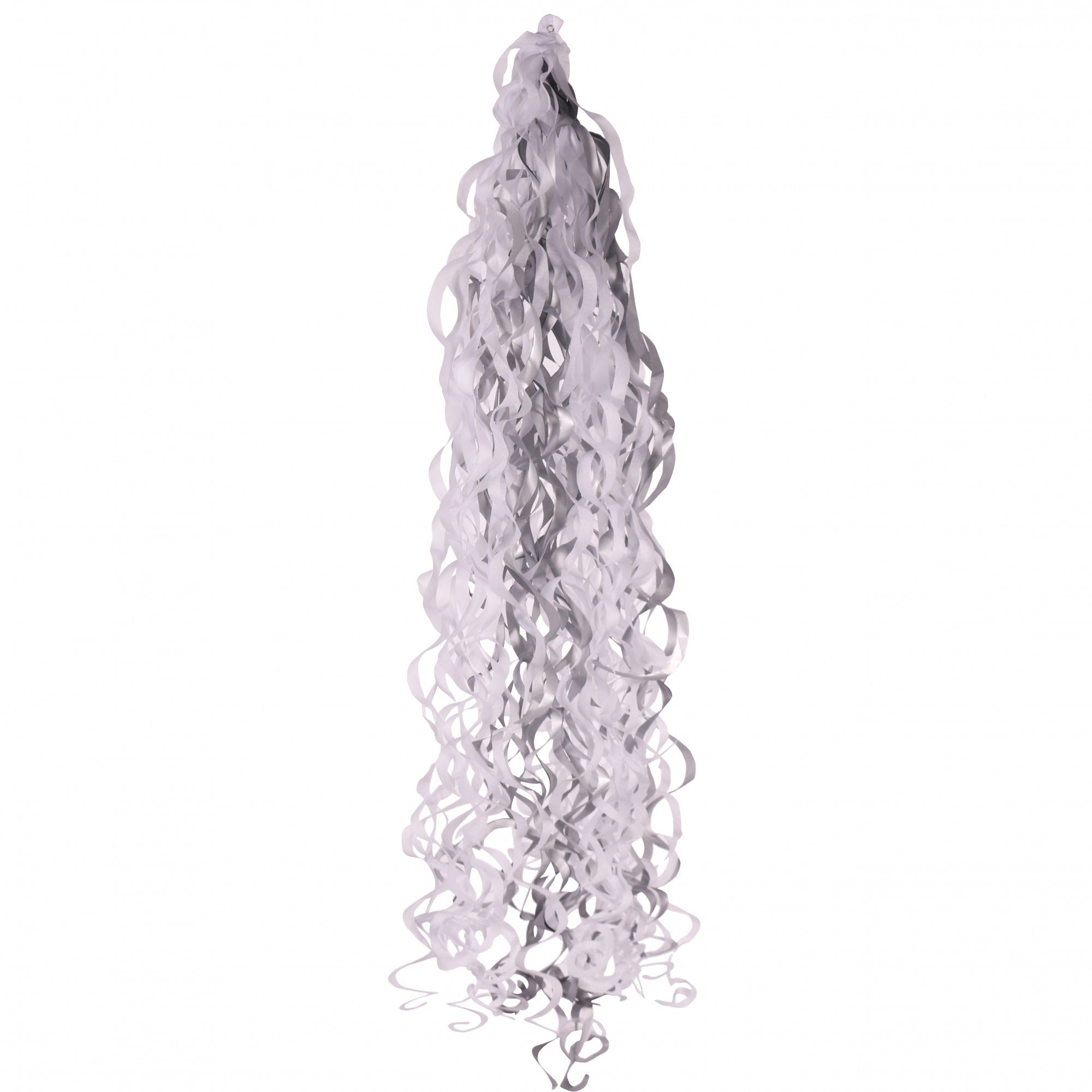 Metallic Silver &amp; White Balloon Tassels (For 18 Inch Balloons)