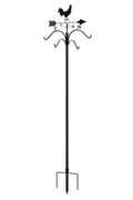 Rooster Double Weathervane Shepherd Hook