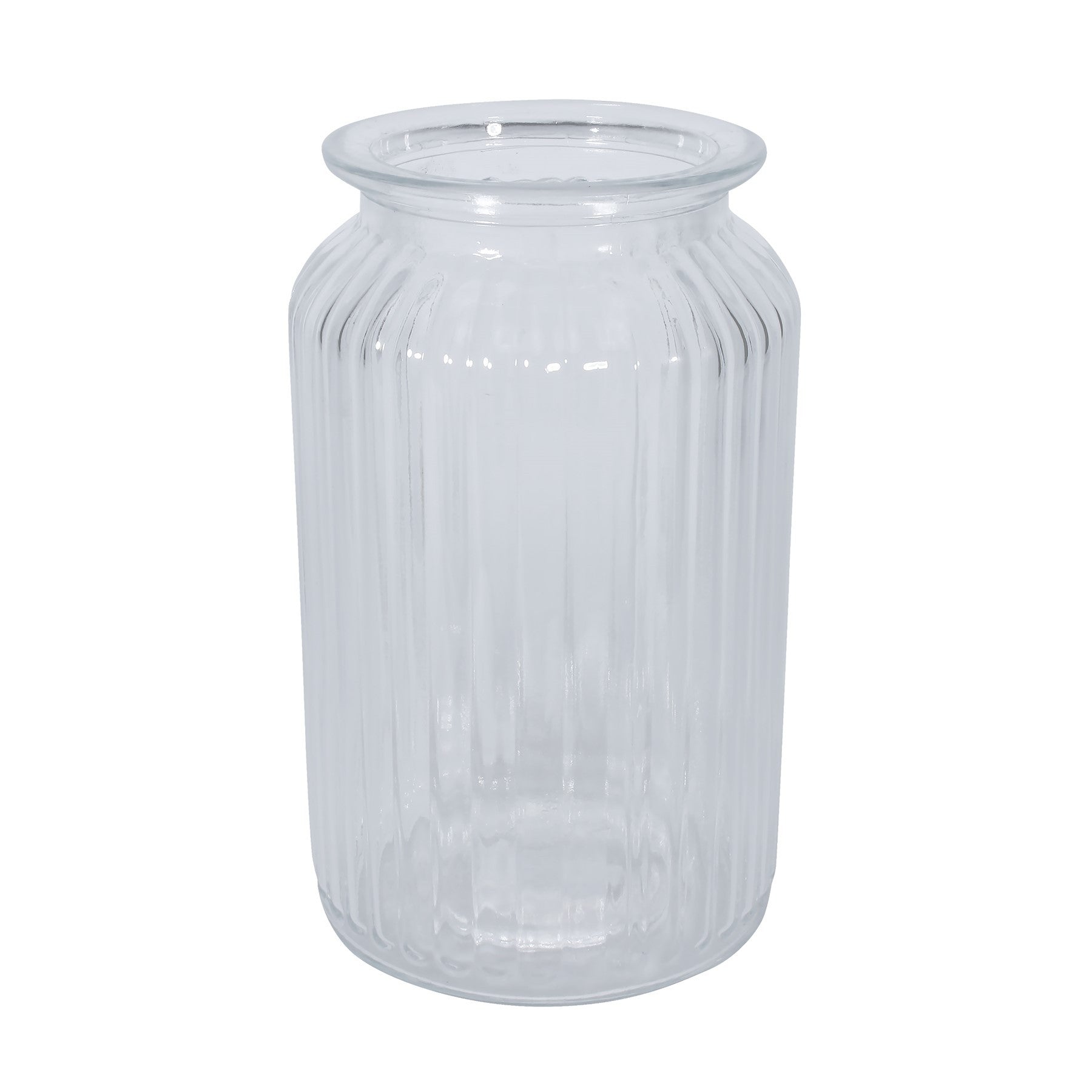 Ribbed Glass Vase (18.5cm)