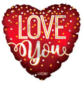 36\" I Love You Red Matt Heart Jumbo Balloon