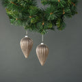 Titania Glass Drop Bauble Rose Gold (Set of 4)