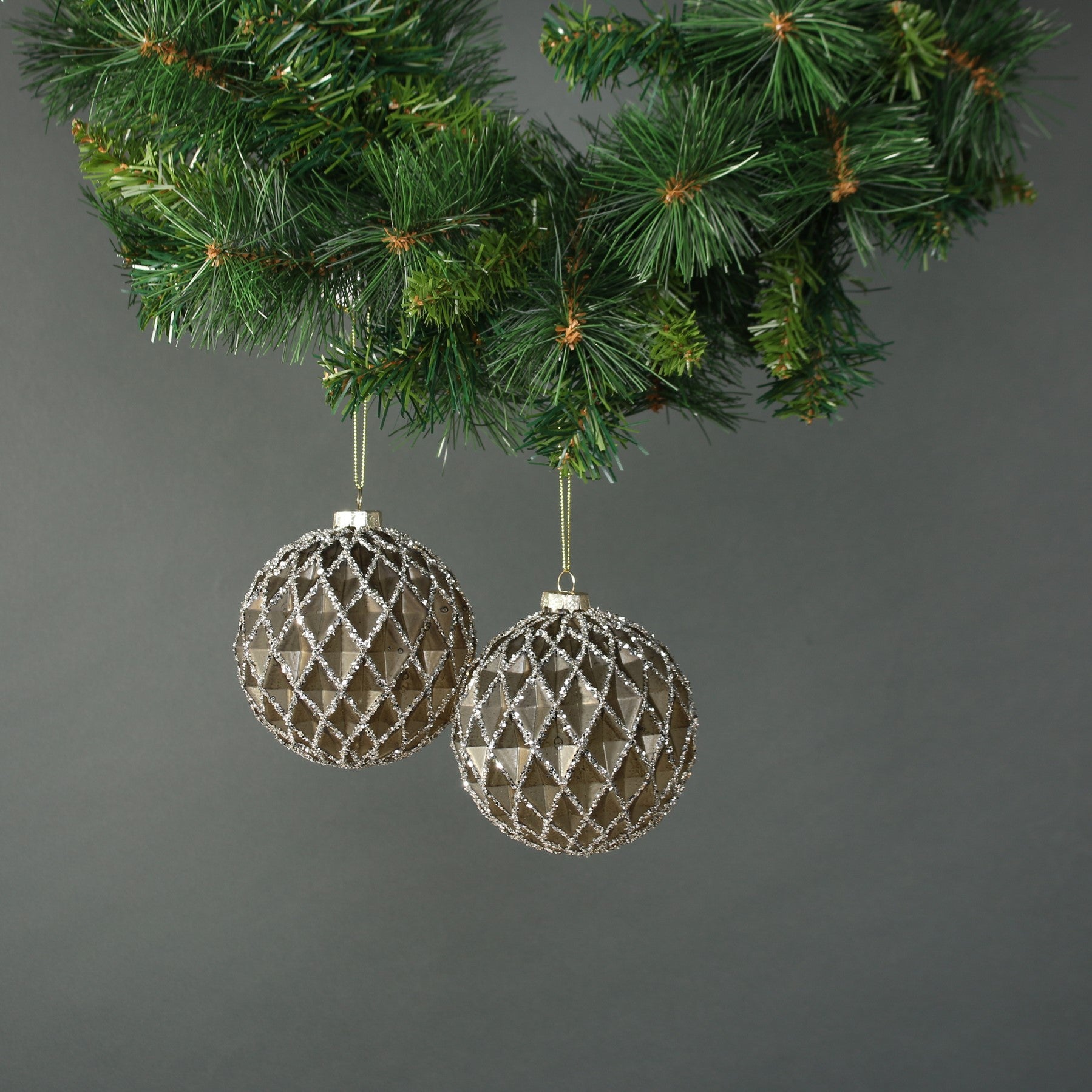 Asteria 10cm Glass Diamond Bauble (Set of 4)