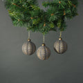 Luna Glass Frill Bauble Pewter &amp; Gold (Set of 4)