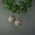 Luna 10cm Glass Bauble Pewter &amp; Gold (Set of 4)
