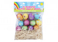 Decorated Glitter Eggs &amp; Grass (12pcs)
