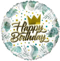 ECO Balloon - Birthday Crown &amp; Leaves (18 Inch)