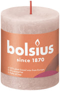 Misty Pink Bolsius Rustic Shine Pillar Candle (80 x 68mm)