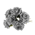 Bunch of 6 Grey Foam Tea Rose