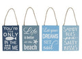 Beach Quote Hanging Signs (4 Assorted)