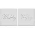 Silver Hubby &amp; Wifey Coasters