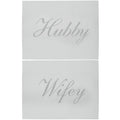 Silver Hubby &amp; Wifey Placemats
