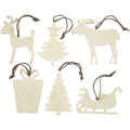 Wooden Christmas Ornaments (Pack of 6)