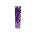 48 Purple Baubles in Matt  Shiny &amp; Glitter Finish (8cm)