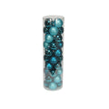 48 Turquoise Baubles in Matt  Shiny &amp; Glitter Finish (8cm)