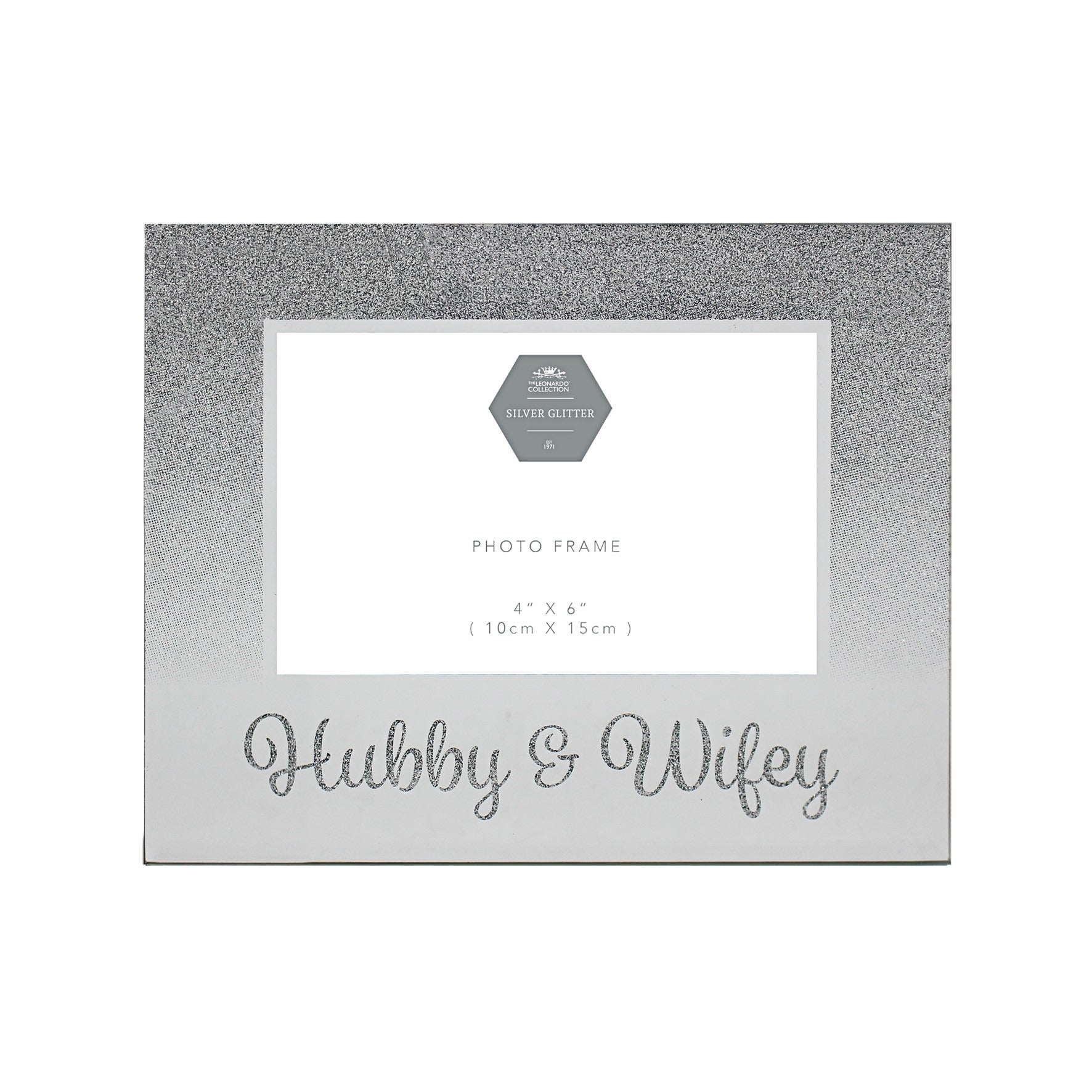 Silver Hubby &amp; Wifey Frame (4x6)