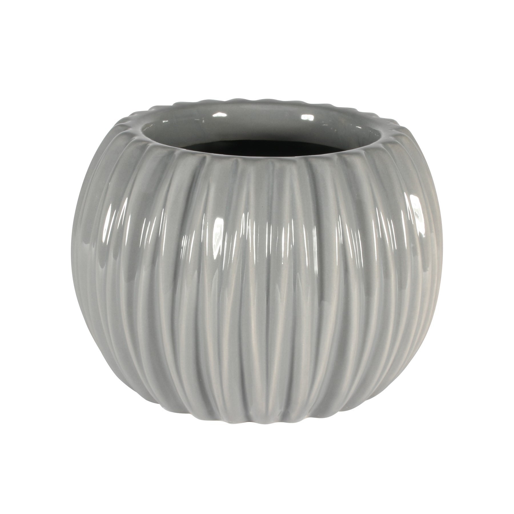 Grey Ribbed Orchid Pot (18.3cm)