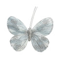 12cm Silver Feather &amp; Glitter Butterfly (Pack of 12)