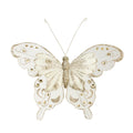 Champagne Fabric &amp; Glitter Butterfly (Pack of 6)