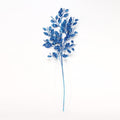 Blue Glitter Holly Leaves Spray