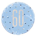 Blue and Silver Prismatic 60th Birthday Foil Balloon (18 Inch)