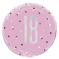Pink and Silver Prismatic 18th Birthday Foil Balloon (18 Inch)