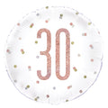 Rose Gold and White Prismatic 30th Foil Balloon (18 Inch)