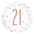 Rose Gold and White Prismatic 21st Foil Balloon (18 Inch )