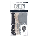 Assorted Black and Silver All Over Print 40th Latex Balloon