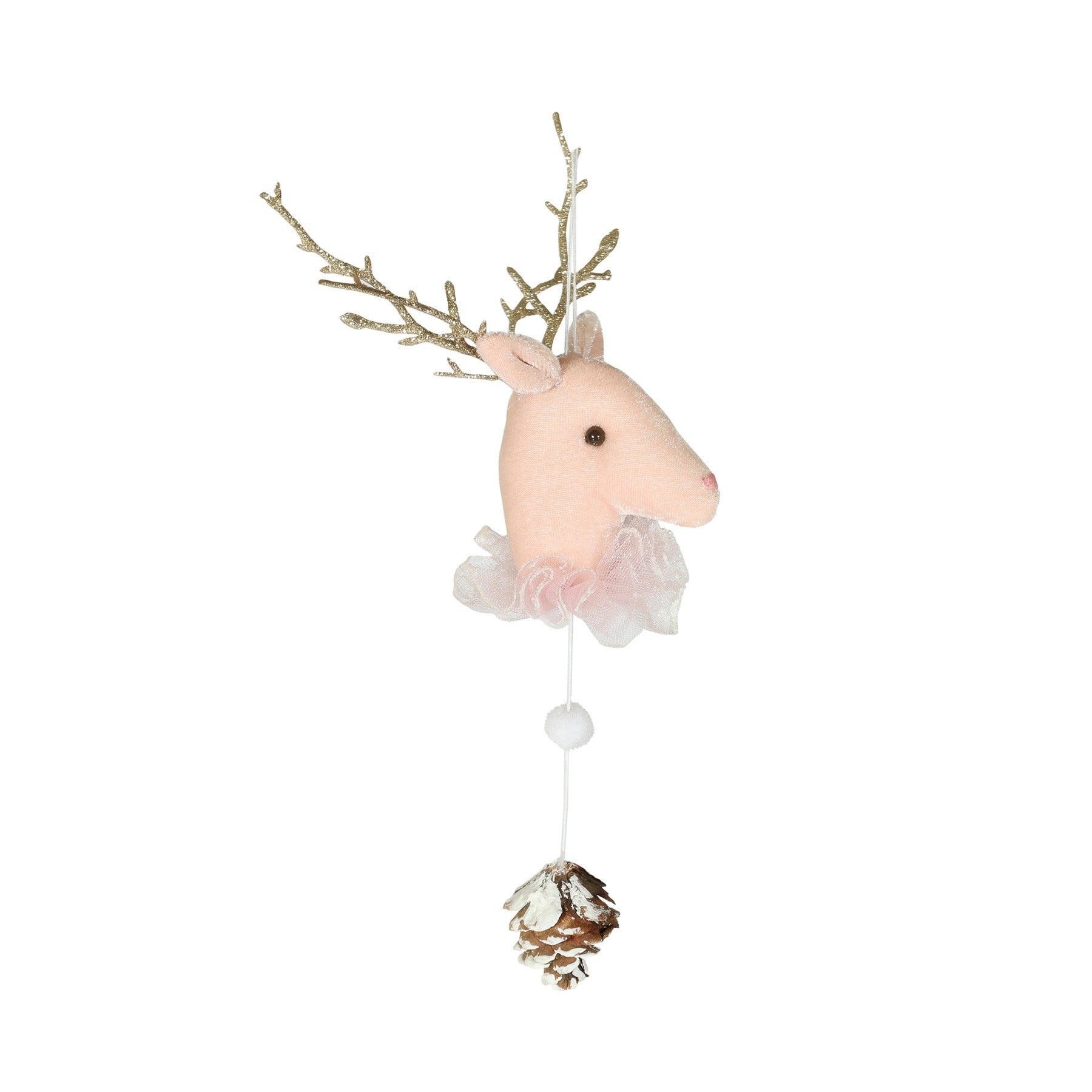 Deer Hanging Pink Velvet Decoration