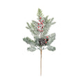 Frosted Foliage  Cone &amp; Red Berry Pick (H48cm)