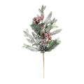Frosted Christmas Foliage &amp; Red Berry Pick (H50cm)