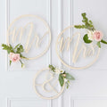 Mr and Mrs Wooden Hoops Decoration