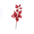 Red Glittered Holly Spray (38cm)