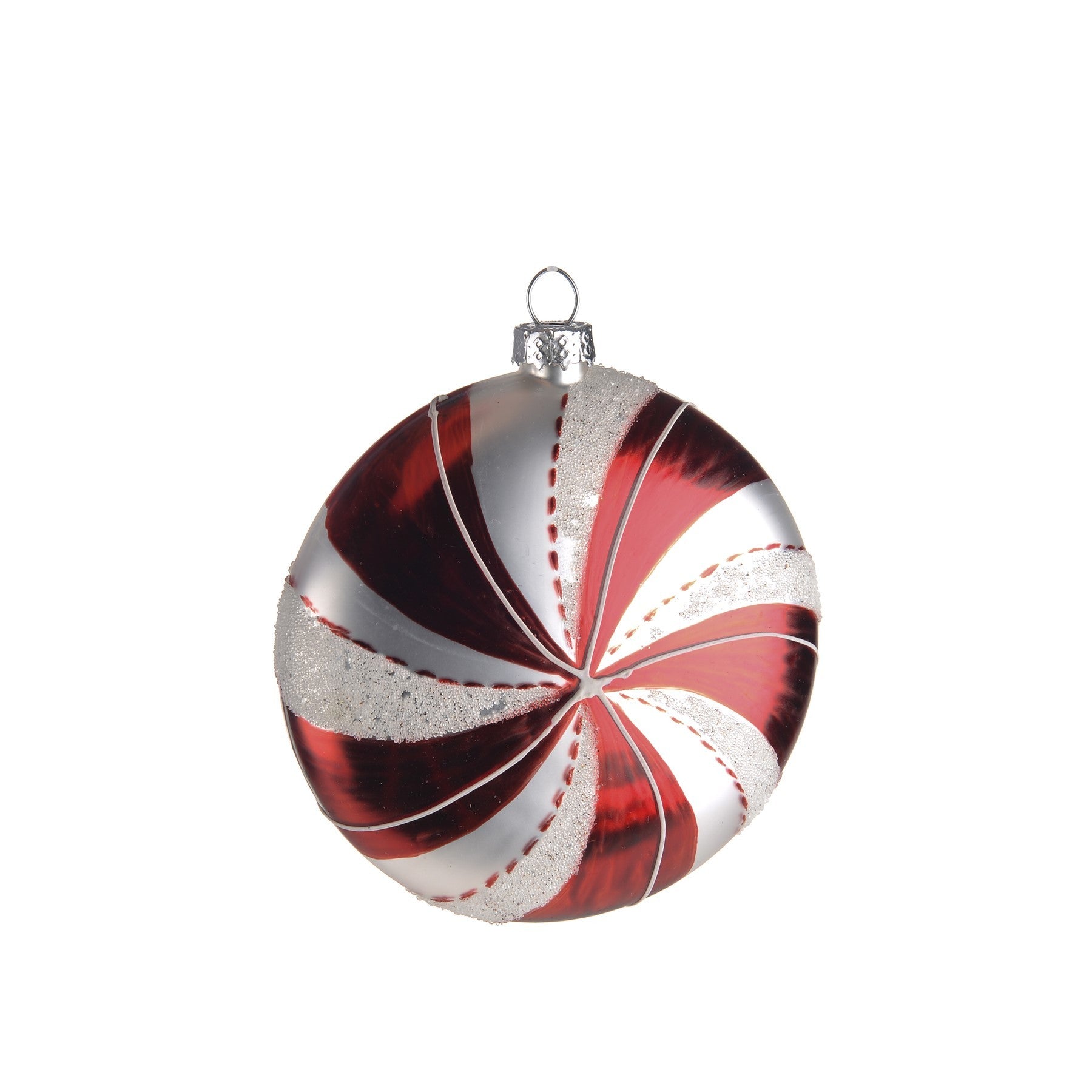 Red and White Glass Ornament (8cm)