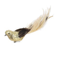 Gold Sequin and Glitter Bird with Clip (29cm)