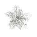 Silver Glitter Poinsettia with Clip (23cm)