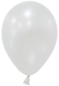White Metallic Round Shape Latex Balloon - 5 inch (Pk 100)