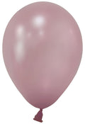 Rose Pink Metallic Round Shape Latex Balloon - 5 inch (Pk 100)