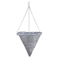 Grey Wash Cone Woodhouse Hanging Basket
