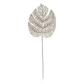 Champagne Glitter Filigree Monstera Leaf