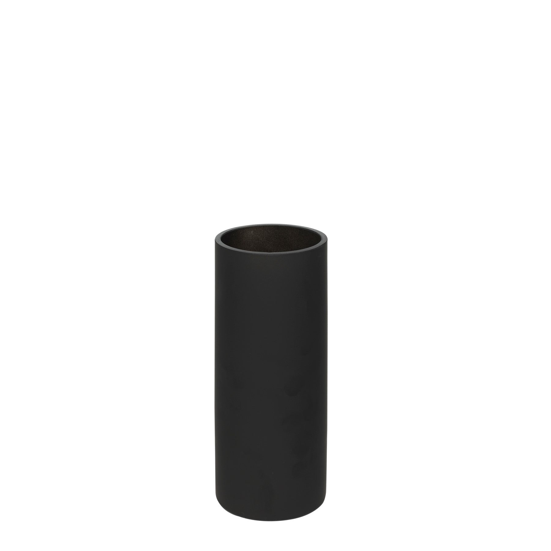 Matt Black Glass Cylinder Vase (25cm)