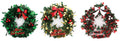 Baubles &amp; Bow Christmas Tinsel Wreath (Assorted)