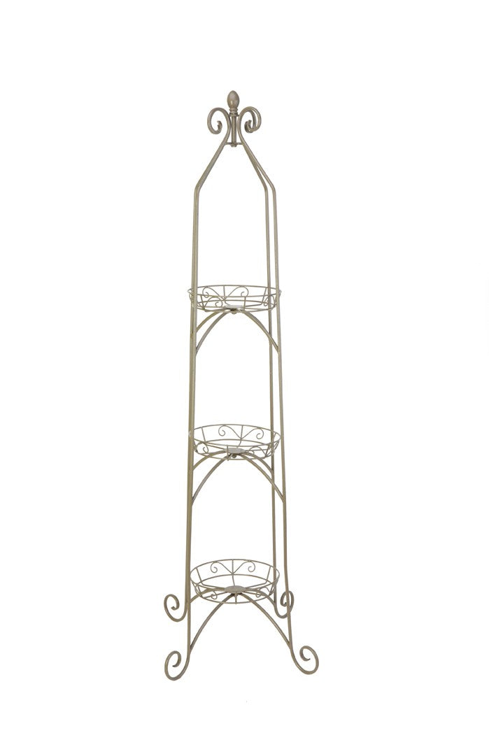 Antique Willow Scroll 3-Tier Plant Stand